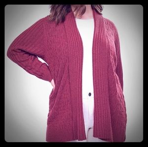 Lane Bryant Cable Knit Cardigan Overpiece